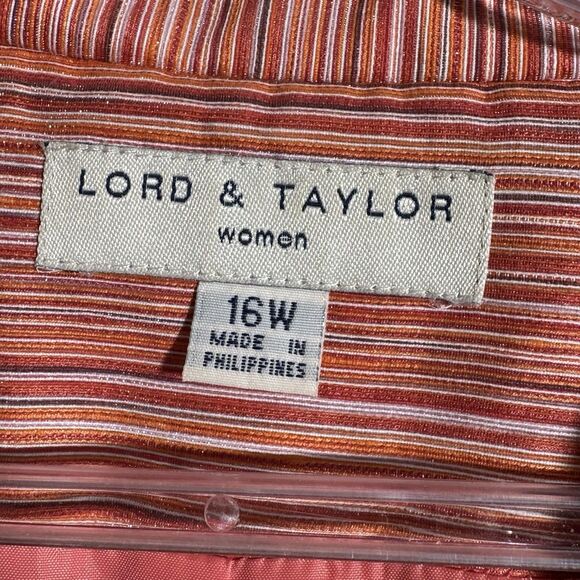 Lord & Taylor Striped Blazer 16W Career Jacket Peach Lightweight Casual Office - Picture 3 of 9